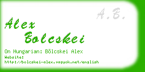alex bolcskei business card