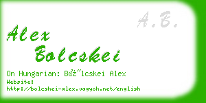 alex bolcskei business card